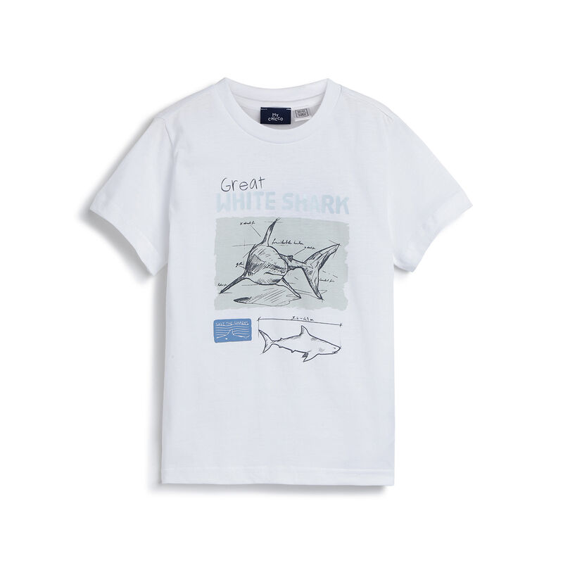 Boys White Graphic Printed Short Sleeve T-Shirt image number 0